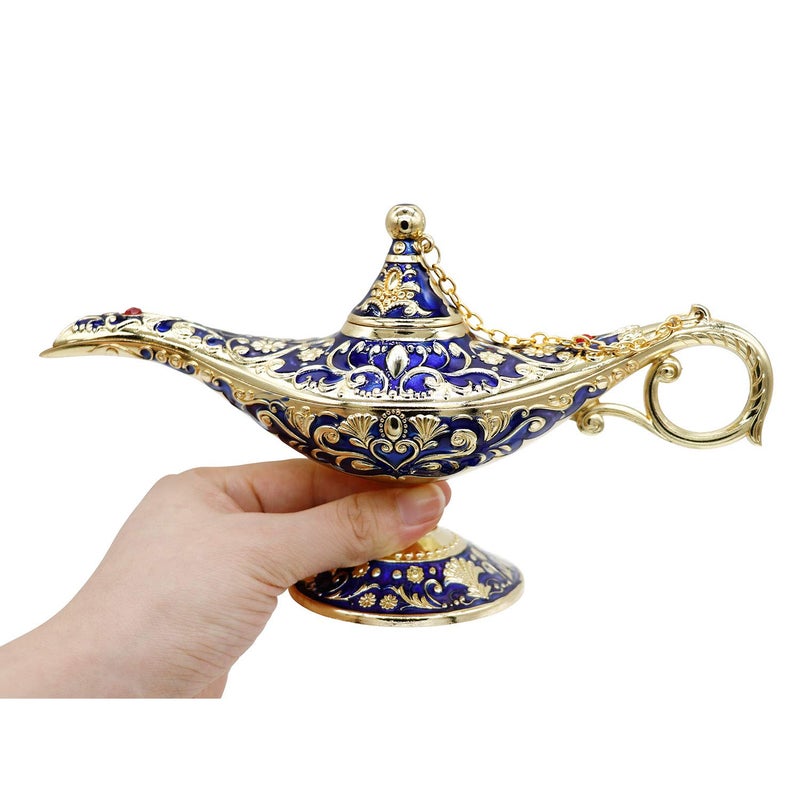 AVESON Classic Vintage Rare Legend Aladdin Magic Genie Costume Lamp Home Table Decoration & Gift, Royal Blue - Image 4